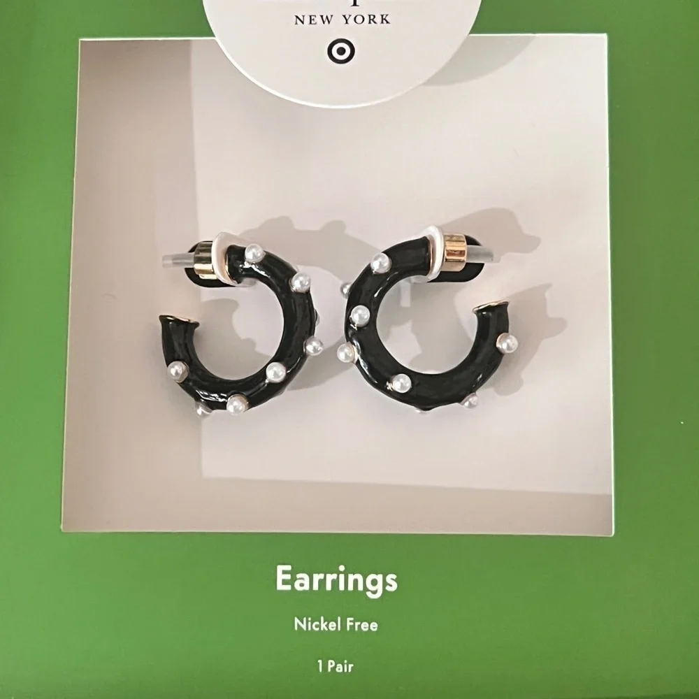 Kate Spade Black Hoop Earrings